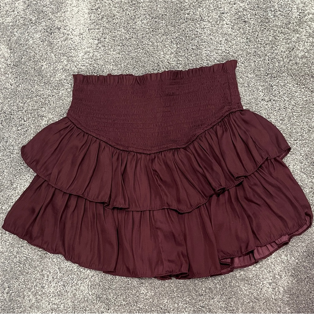 Maroon Mustard seed flowy skirt